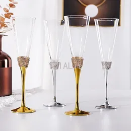 Wine Glasses 200ml Light Luxury Art Goblet Diamond Studded By Hand Cocktail Champagne Cup Family Bar Holiday Gift Drinkware Glass