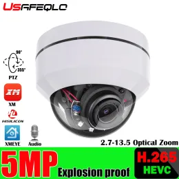 카메라 5MP 8MP 8MP 5X PTZ Speed ​​Dome Poe IP 카메라 2.7mm13.5mm 보안 감시 CCTV IR P2P 플러그 플레이 XMEYE 앱 폭발 증거 캠