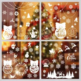 Window Stickers Christmas Merry Decorations For Home Xmas Wall Sticker Kids Room Decals 2024 Year