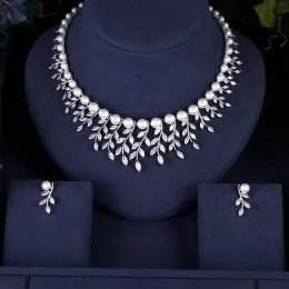 Strumenti Jankelly 2pcs Set di gioielli di zirconia nuziale per donne Dubai Nigeria Cz Cristallo Set di gioielli da sposa