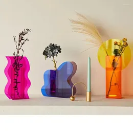 Wazony Dekoracja Dekoracja domu Kreatywność do salonu Dectop Decor Geometryczne akrylowe wazon pojemnik na kwiaty