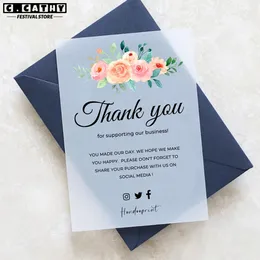カスタムカード硫酸紙中小企業のパーソナライズされた結婚式の招待状の誕生日挨拶ポストカード240323をありがとう