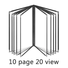 Folder 10 Strona 20 Widok Menu Pokrywa 8,5 x 11 cali Przezroczysty menu restauracji z metalowymi narożnikami pasuje do papieru A4