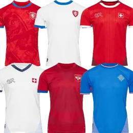 Fußball New Jerseys REBLIC Tschechische Schweiz Home Away 24/25 Österreich Rot Blue White 2024 2025 Island Sorts Fußballhemden Sortswear Serbia Camisola Euro Wear