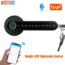 Kilit Tuya/TTlock parmak izi elektronik kapı kilit akıllı bluetooth şifre sapı Kilitleme uygulaması Kilitsiz giriş desteği iOS/android