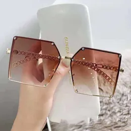 2024 New High Quality 10% OFF Luxury Designer New Men's and Women's Sunglasses 20% Off style female fashion personality large square frame adult straight