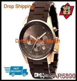 100 Movimento Original Japão Drop New Brown Rose Gold Watch Cronograph Sport Lovers Assista AR5890 AR58916572051