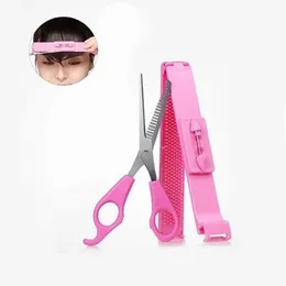 2pcs Hairdressing Chela Cutting Scissor com régua barbeiro ferramentas DIY Corte de cabelo profissional Brange