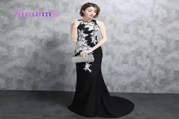 Robe de Soiree 2020 Mermiad Evening Long Dresses Jewel 바닥 길이 아플리크 공식 이브닝 가운 Abendkleider3001938