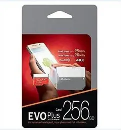 2019 Sälj Black Evo U3 Class 10 256 GB 64 GB 32GB 128GB Flash TF Card Memory Card C10 Adapter Pro Plus Class 10 100MBS8347681