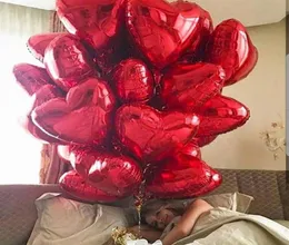 50pcs 18inch heart phoil بالونات الزفاف عيد ميلاد Valentine039S يوم حفلة القلب الحب الهيليوم بالوا ديكور هدايا استحمام الطفل 1767660