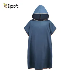 Acessórios ZipSoft Mudança de surf poncho mulitcolor com capuz de capuz Toalha de praia Microfiber absorvente 91*109cm fácil para trocar a praia de pano praia