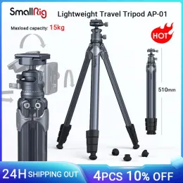 Microphones Smallrig DSLR Camera Lightweight Travel Tripod AP01 med kompakt struktur 360 ° Bollhuvud Snabbplatta för Sony för Canon 3987