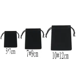 その他の100pcs /lot Veet Pouch Black Gift Bags Jewelry Brace Strap Drawstringコットン3サイズ送料無料10*12cm 7*9cm 5*7cm