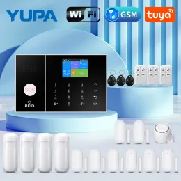 Kits Wireless GSM Burglar Home Security Alarm WiFi System med rörelsesensordördetektor Tuya Smart Life App stöder Alexa Google