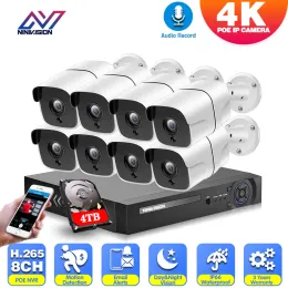 System 4K Ultra HD 8MP Poe NVR Kit street CCTV System bezpieczeństwa systemu IP kamera na zewnątrz domowy zestaw do nadzoru wideo