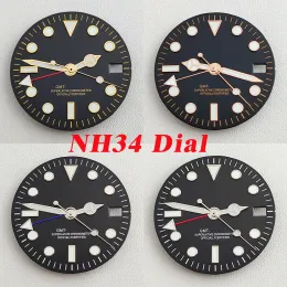 KITS 28,5mm NH34 Dial GMT Dial Watch Dial S Dial Green Luminous Dial Adequado para NH34 Ferramenta de Relógio de Relógio de Relógio de Relógio NH34