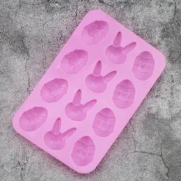 Süße Osterhase Silikon Eierschokolade Kuchen Seife Form Back Eisschale Form Runde Jelly Pudding Eisform für Hasenform -Backformen