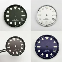 Kits 29.8MM Single Calendar Diving Dial Green Luminous Dial For NH35/NH36 Movement For Canned Watch Case