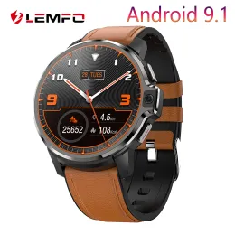 Relógios Lemfo Lemp Smart Watch Men 4G 64GB GPS SIM Cartão 1050MAH Android 9.1 OS 1,6 polegada 400*400HD Screen Dual 5mp Câmera Smartwatch 2022