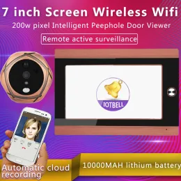 インターコムマウンテンローン720p wifiワイヤレスデジタルピフォールドアビューア7インチフロントビデオドアペフォールカメラwifiドアベルドアフォン