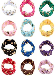 Gold Polka Dots Kids Headband DIY Knotted Bow Cotton Head Wraps Kids Turban Hair Accessories YH6483497782