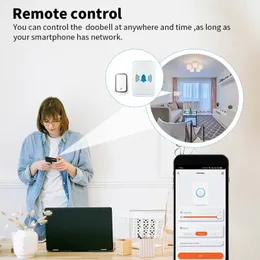 Tuya Wi-Fi Wireless Doorbell Nenhuma bateria necessária à prova d'água da campainha sem fio App Smart Life Configuração de porta inteligente- smart Life Doorbell