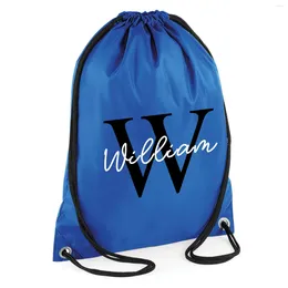 Wrap regalo Nome personalizzato BASSE COLASTRING GIORNI Ragazze Nylon Swimming School Lunch Sports Lunch Gymsac Childrens