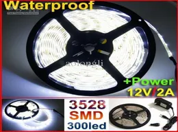 12v IP65 Waterproof 5M 300LED 3528 SMD Flexible LED Strip Light Lamp White 60ledm power supply1308232