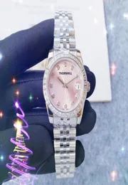 Populante piccolo anello di diamanti di colore rosa argento Donne Watch 31mm Movimento di precisione automatica meccanica 904L Acciaio inossidabile Self5311983