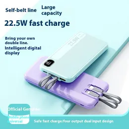 Stor kapacitet Power Bank Super 30000mAh Fast Charging Power Supply 22.5W Power Banks för iPhone Samsung Inbyggda kablar