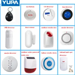 Kits Tuya Smart Home Alarm System Door Pir Siren Smoke Gas Password Keypad Sensor för Security Home WiFi GSM SMS Alarm System Infrare