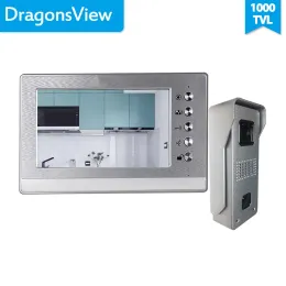 Campainhas de campainha Dragonsview Wired Intercom 7 polegada Video Phone Monitor System com campainha de campainha IP65 à prova d'água IP65