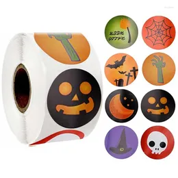 Wall Stickers 500pcs/roll Halloween Paper Label Pumpkin Round Labels Sticker Candy Bag Box Seal Party Decoration