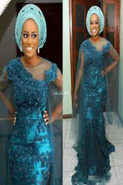 South African Plus Size Prom Dresses With Sheer Neck Appliques Beads Aso Ebi Mermaid Evening Gowns African Formal Party Dress Wome4965516