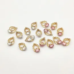 Outras novas chegadas 19x12mm 40pcs Charm de queda de zircônia cúbica para brincos DIY Fazendo peças, componentes de achados de acessórios de jóias