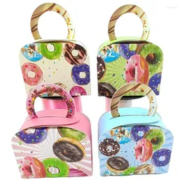 Wrap regalo 48/96pcs Cookie portatile ciambella per bambini scatole per biscotti da forno per ospiti per gli ospiti borse di imballaggio per la festa di compleanno baby shower favore