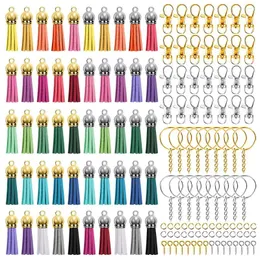 Keychains 350 PCS/Set Key Ring Keychain Jump Pendants With Leather Tassel For DIY Craft Jewelry Art Making Decor Supplies