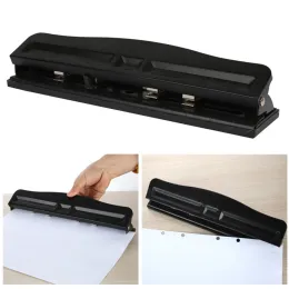 Sun Desktop Hole Punch 4hole 12sheet Capacity Adjustable Metal Manual Paper Hole Puncher with Safety Lock for Office School Home