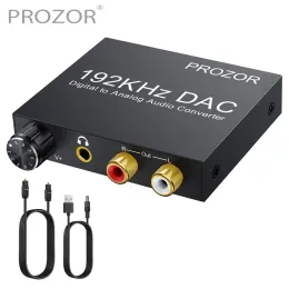 Dönüştürücü Prozor 192kHz Dijitalden Analog Ses Dönüştürücü Hacmi Ayarlanabilir Dijital DAC Optical - USB Kablosu ile RCA 3.5mm Jack Dönüştürücü