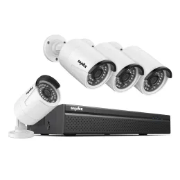 System 8ch POE 3MP -Überwachungskamera -System Kit 4PCS 3MP Bullet IP -Kamera Outdoor wasserdichte Videoüberwachung NVR SET IP66 Sannce