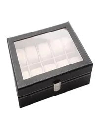 Home Desktop Watch PU Storage Box Kolekcja biżuterii Organizator przechowywania Men039s Business 10seat Watch Box Pakowanie SH195870188