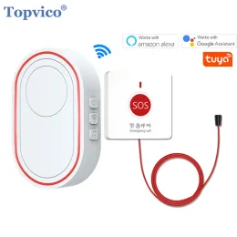 Button Topvico Emergency Button WiFi Elderly Patient Tuya Bed Alarm System Panic SOS Fall Alert Senior Wireless Caregiver Pager Call