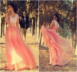 2019 Kolorowa sukienka balowa z rękawami Seksowne kryształy z koralikami Tiul Turcja Wieczorna suknia imprezowa Plus Size Vesta3570638
