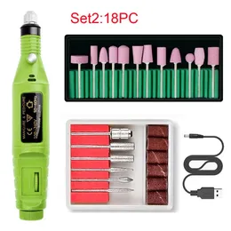 18pcs Electric Nail Drill Machine Set Grinding Equipment Mill For Manicure Machine Pedicure Strong Nail Polishing Tool nail- for professional nail art