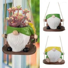 Vasi Swing senza volto Gnome Flowerpot Resina nano figurina figurina meteoro