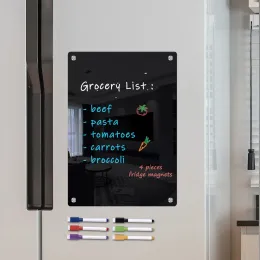 Whiteboard A3 A4 Magnetic Kitchen Black Boards Kühlschrank Magnete Trockener Wischtafel -Board -Marker Schreiben Rekord -Meldung Board Erinnerung Memo Pad Geschenk