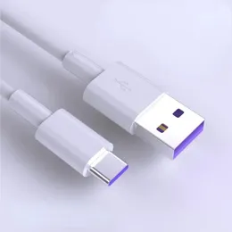 Snabbladdning 5A USB -typ C -kabel för Samsung S20 S9 S8 Xiaomi Huawei P30 Pro Mobiltelefonladdningstråd Vit Cablecharging -tråd för Huawei P30 Pro