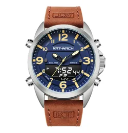 KT Luxury Watch Men Top Brand Leather Watches Man Quartz Analog Digital Waterproof Wristwatch Big Watch Clock Klok KT18182223129