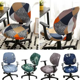 Krzesło obejmują elastyczną okładkę komputerową 2-częściowe dzielone biuro zdejmowane siedzenie do wystroju domu w salonie